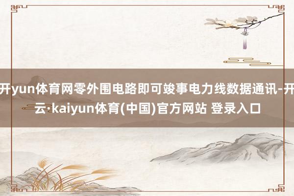 开yun体育网零外围电路即可竣事电力线数据通讯-开云·kaiyun体育(中国)官方网站 登录入口