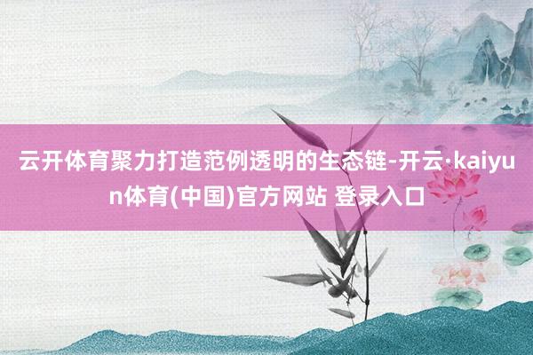 云开体育聚力打造范例透明的生态链-开云·kaiyun体育(中国)官方网站 登录入口